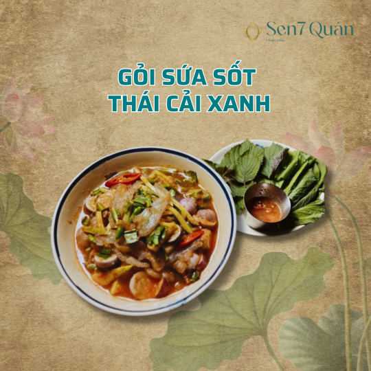 GỎI SỨA SỐT THÁI CẢI XANH