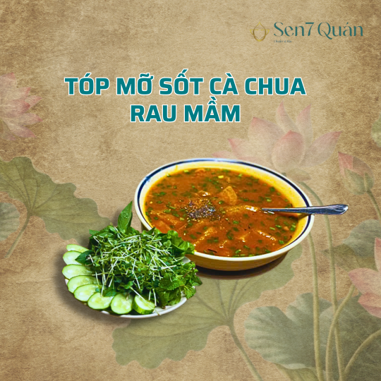 TÓP MỠ SỐT CÀ CHUA RAU MẦM